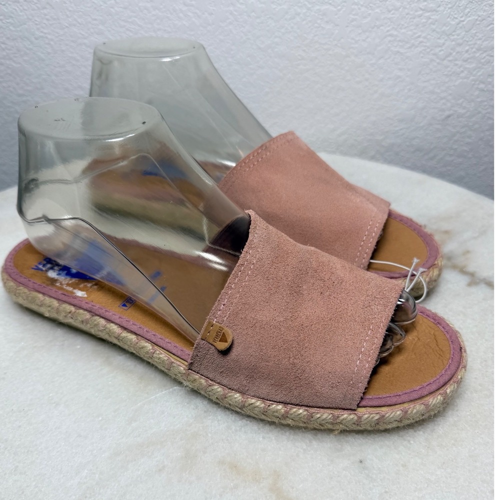 Verbenas Andrea Pink‎ Suede Espadrille Slide Sandals Made in Spain Womens 40